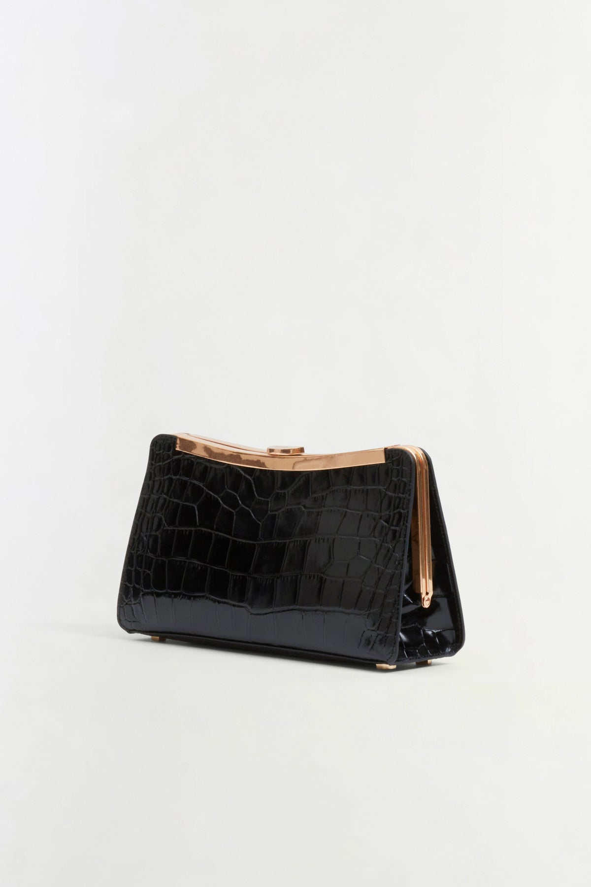 Solange Croc-Embossed Leather Clutch