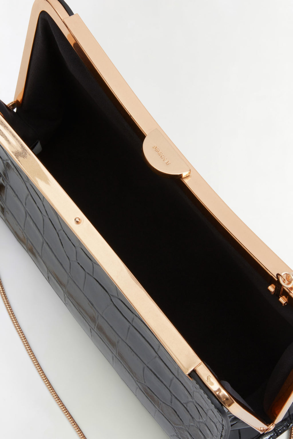 Solange Croc-Embossed Leather Clutch