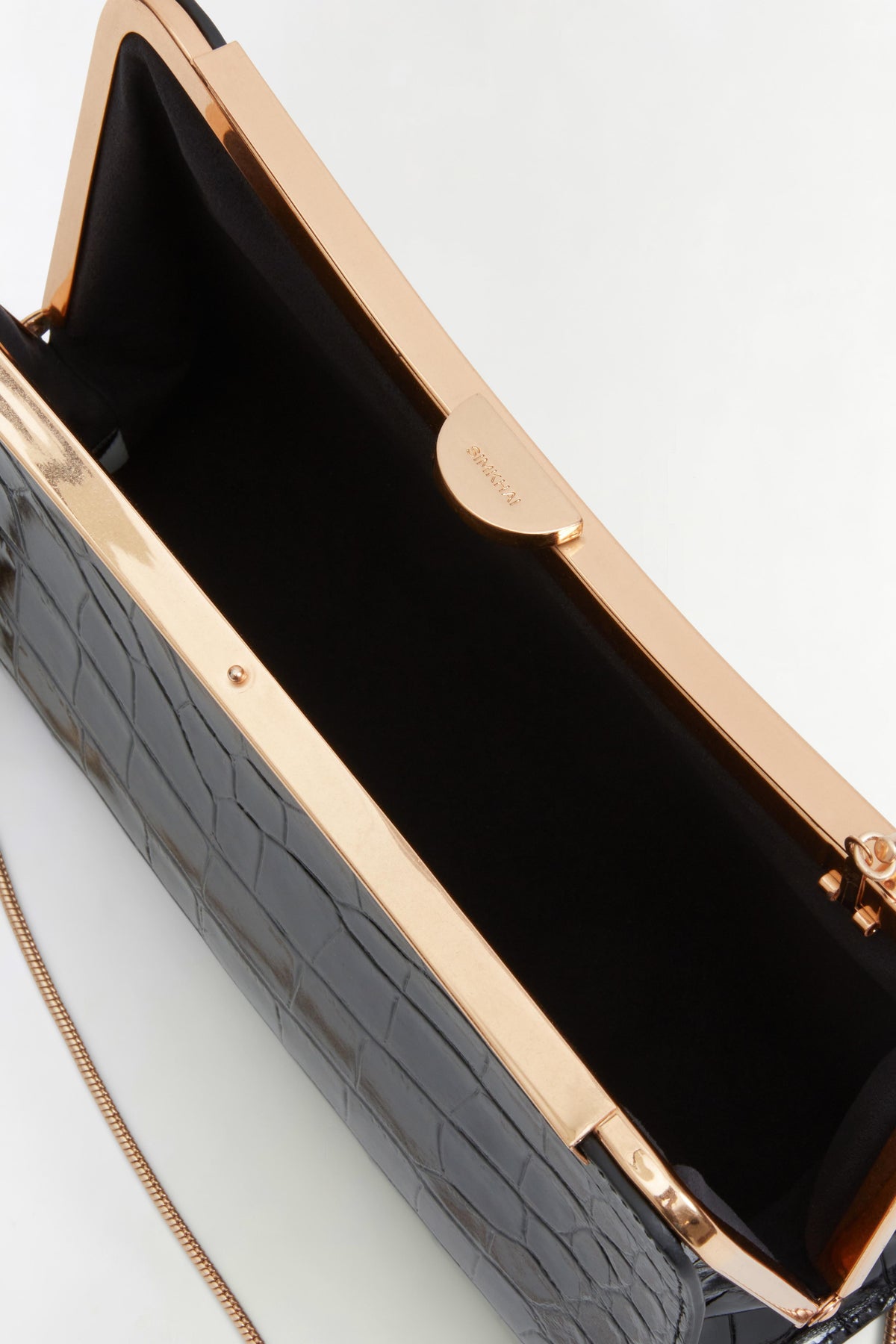 Solange Croc-Embossed Leather Clutch