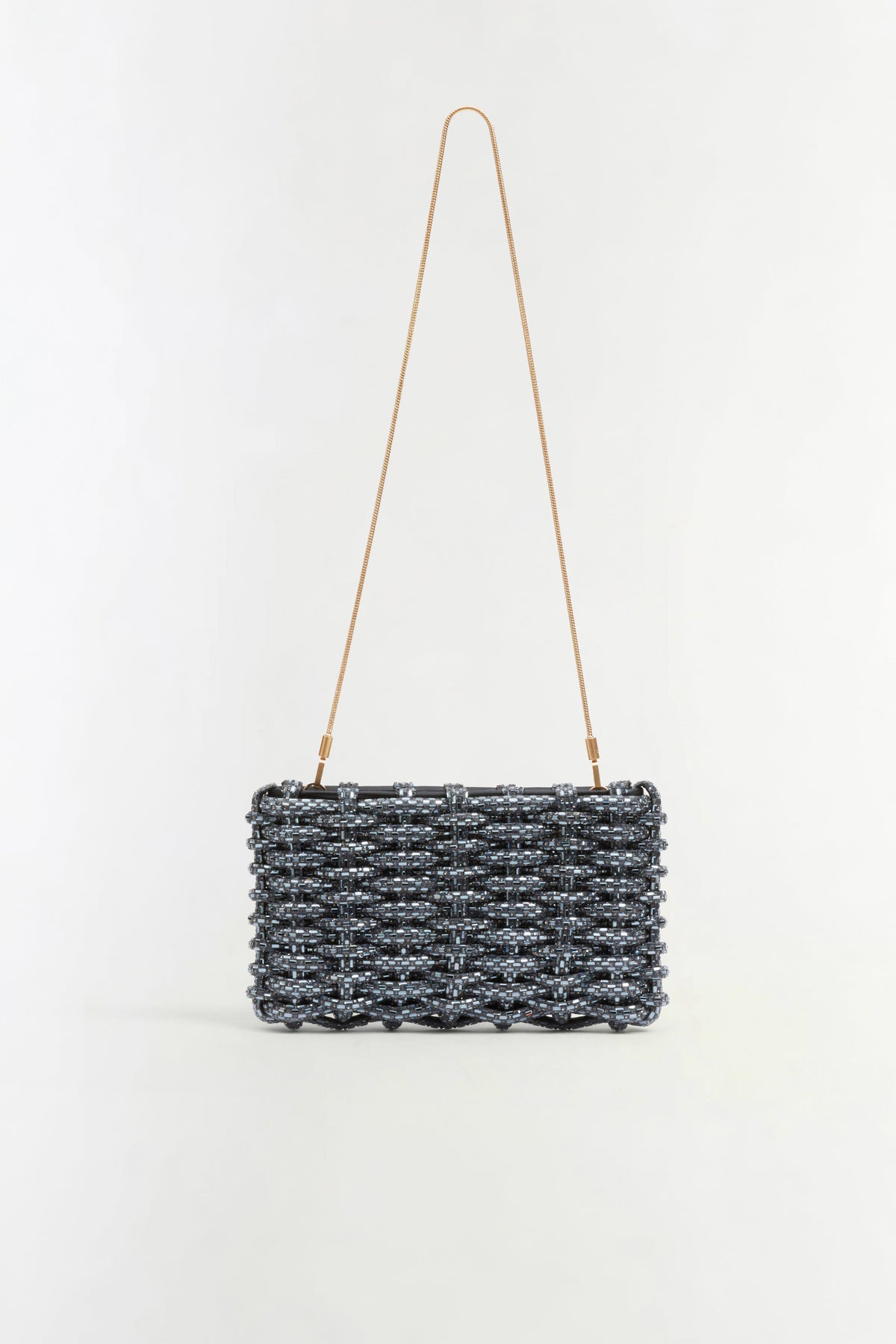 Morgan Woven Rhinestone Clutch