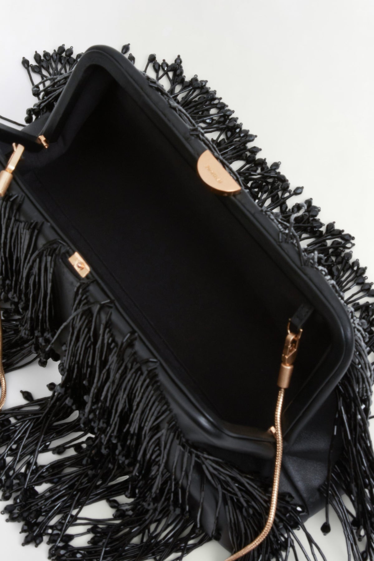 Pia Beaded Fringe Clutch