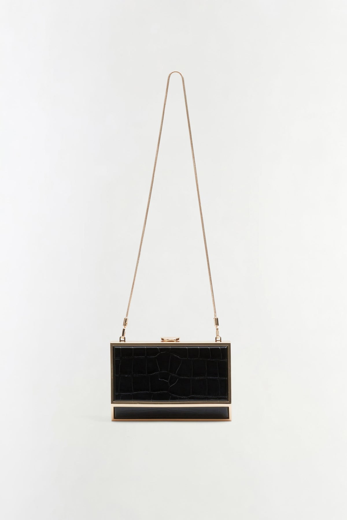 Maddox Croc-Embossed Leather Clutch