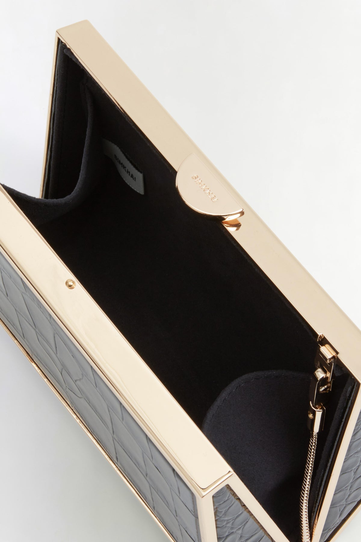 Maddox Croc-Embossed Leather Clutch