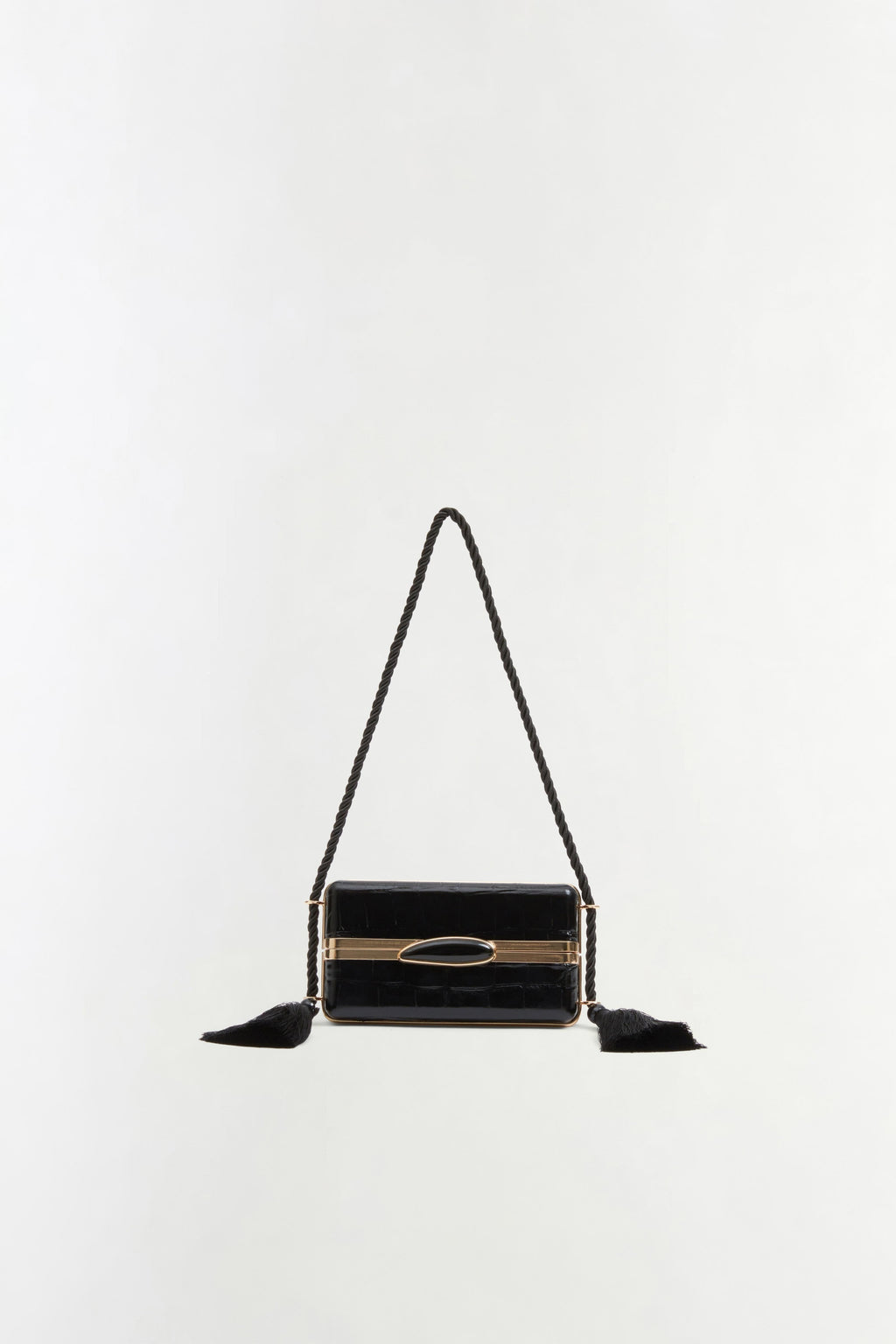 Roma Croc-Embossed Leather Shoulder Bag