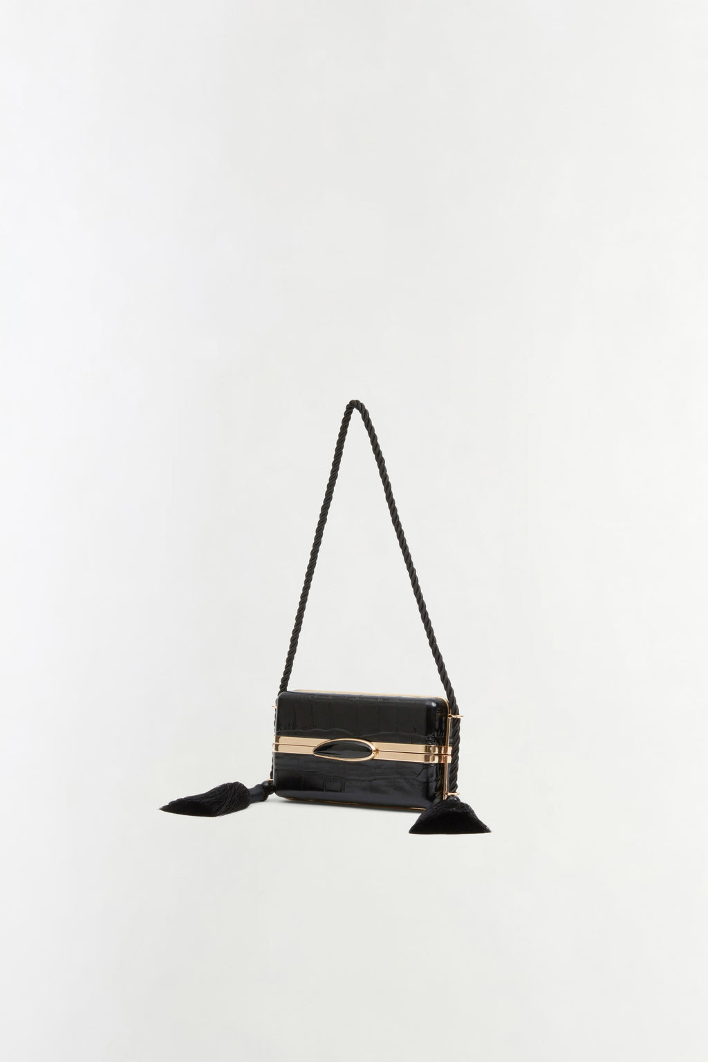 Roma Croc-Embossed Leather Shoulder Bag