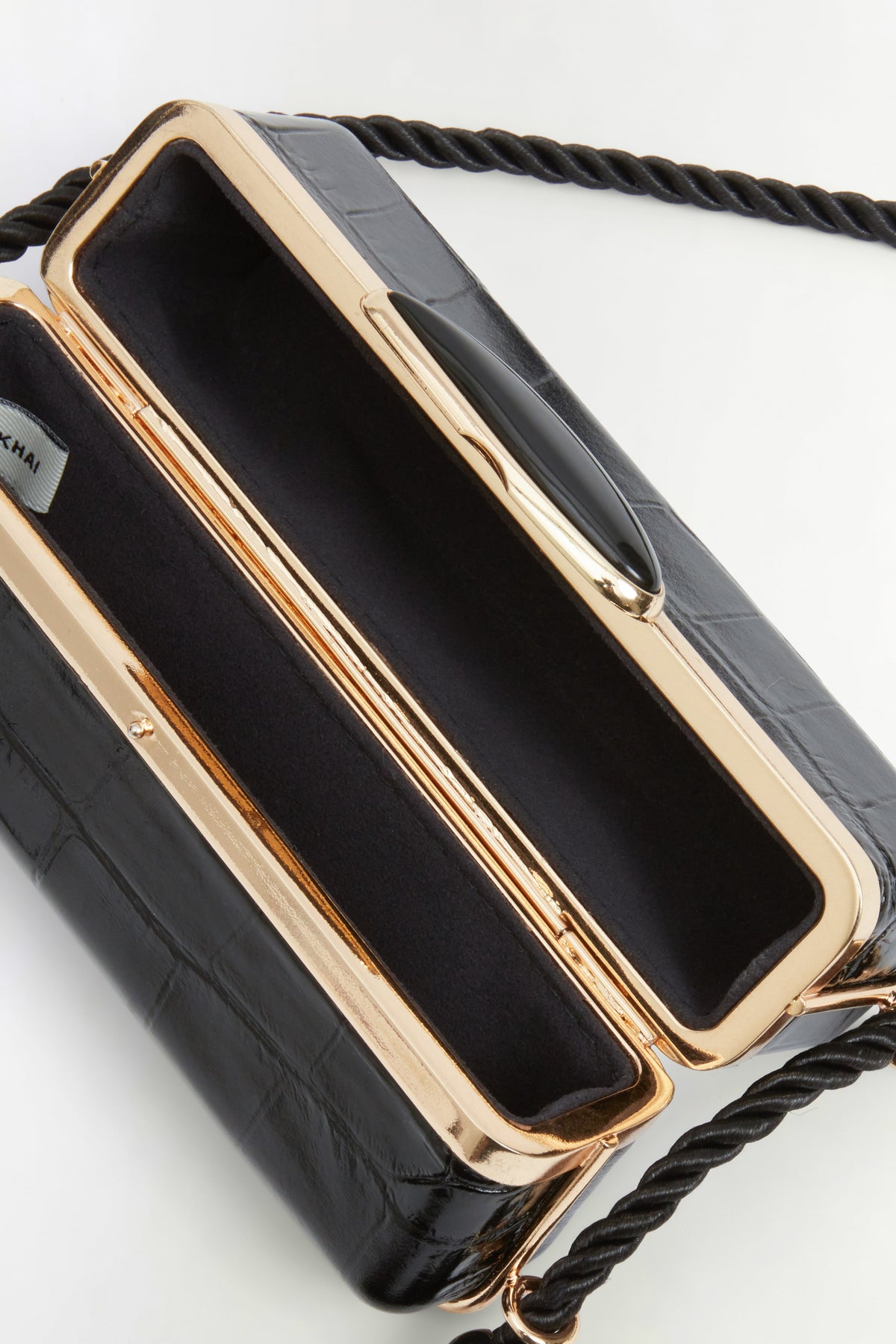Roma Croc-Embossed Leather Shoulder Bag