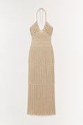 Baldwin Draped Fringe Gown