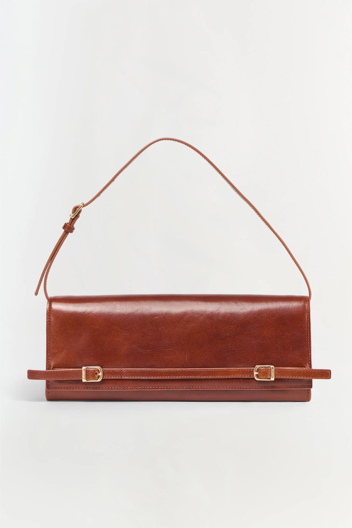 River East West Leather Clutch