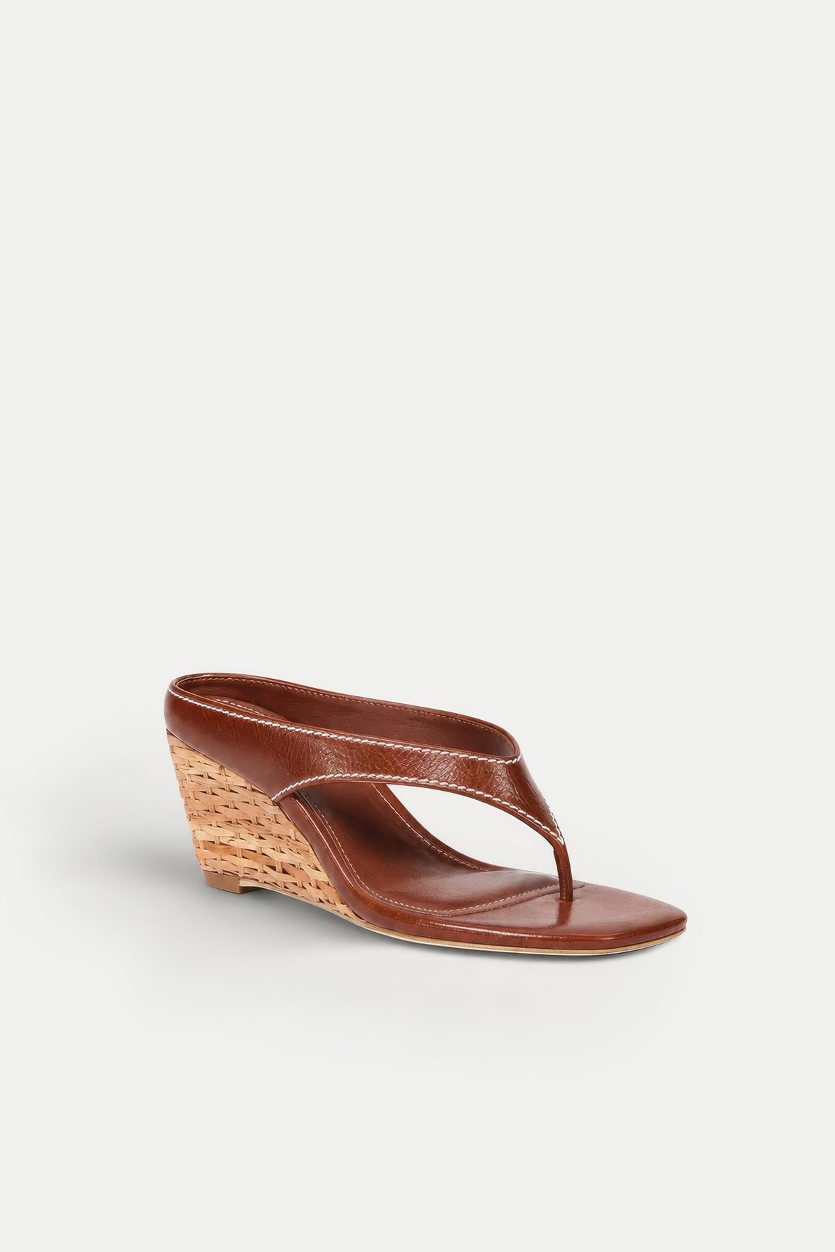 Hazel Leather Thong Wedge